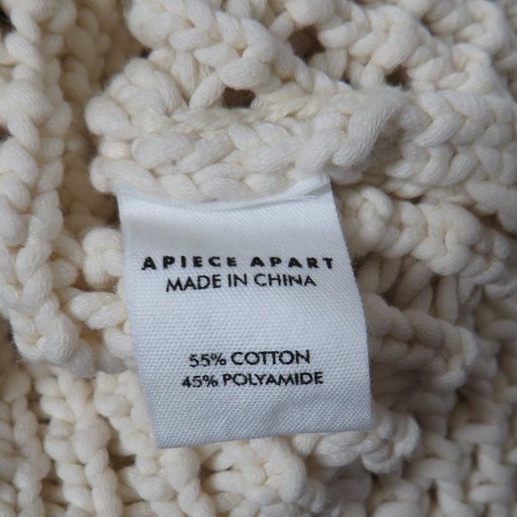 Apiece Apart Women's Medium Cream Chunky Open Knit Oversized Slouchy Sweater - Picture 7 of 8